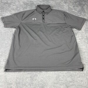 Under Armour Shirt Mens XLarge Gray Black Loose Striped Heatgear Coca Cola Logo